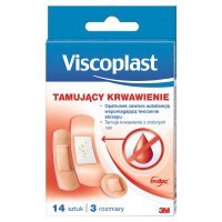 Viscoplast Zestaw Plastrów tamujący krwawienie 3 rozmiary, 14 sztuk