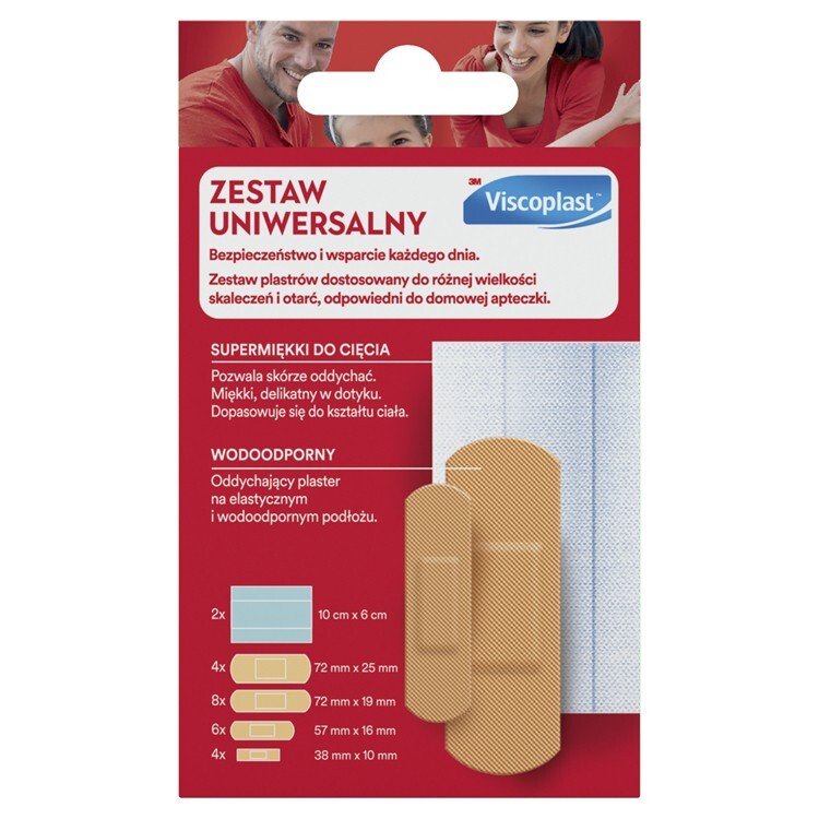 Viscoplast Zestaw Plastrów uniwersalny 5 rozmiarów, 24 sztuki