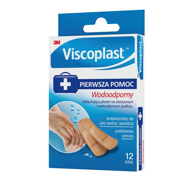 Viscoplast Zestaw Plastrów wodoodpornych 2 rozmiary, 12 sztuk