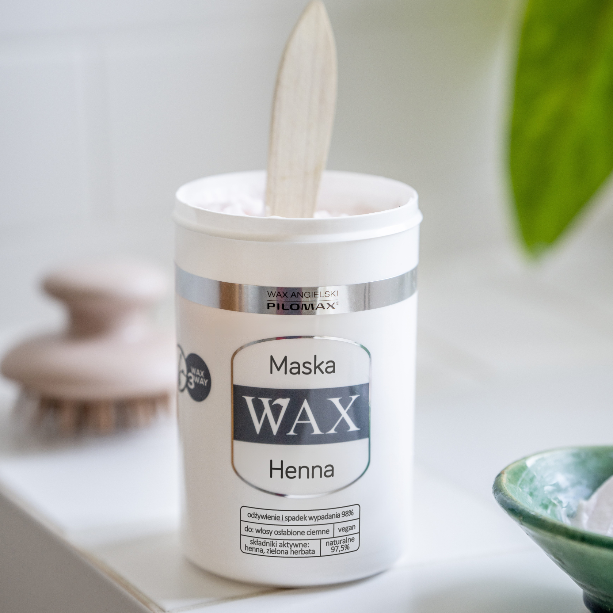 WAX Henna Maska regenerująca do włosów ciemnych, 480 ml