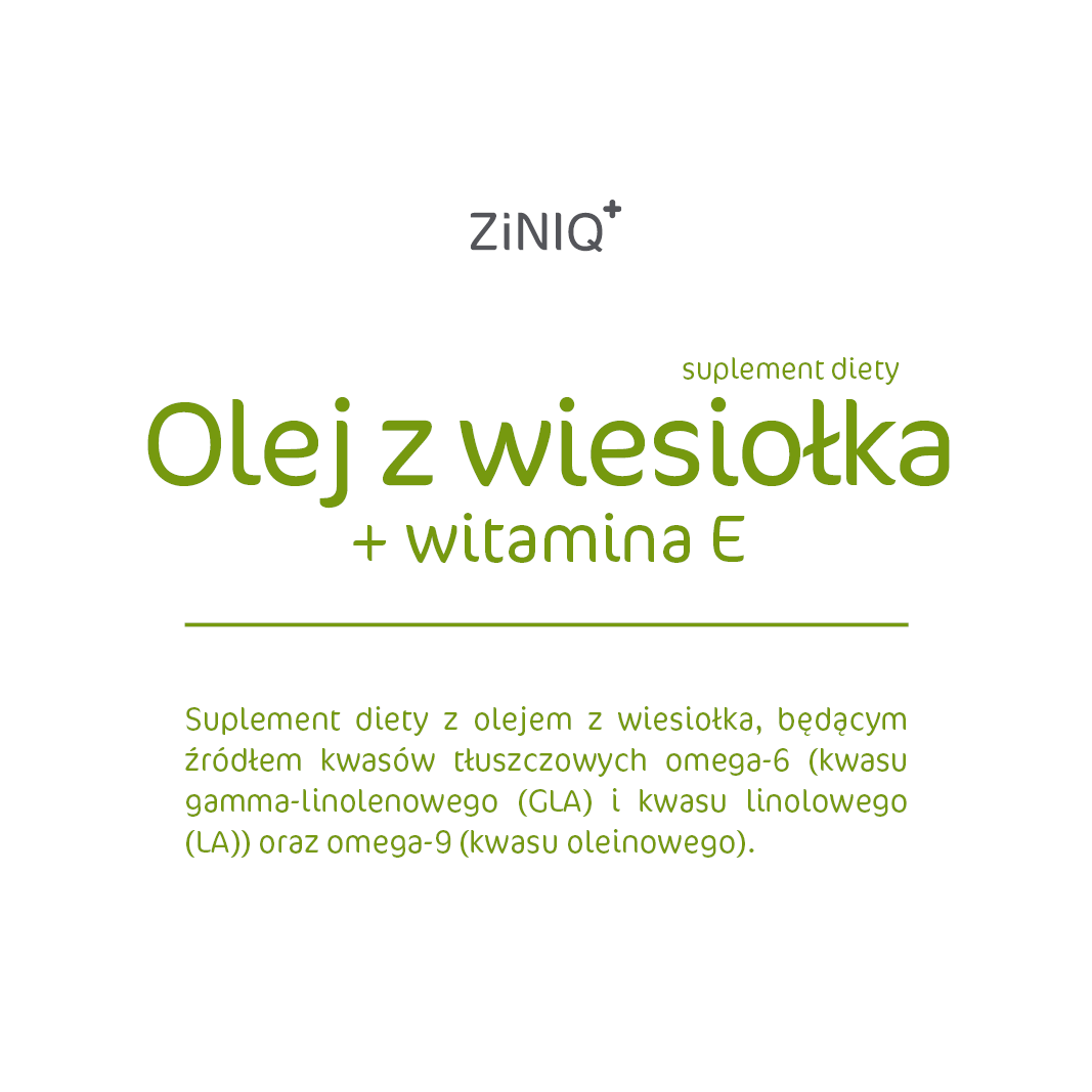 ZiNIQ Olej z wiesiołka + Witamina E, 60 kapsułek miękkich