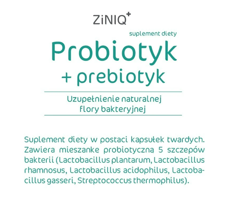 ZiNIQ Probiotyk + prebiotyk, 20 kapsułek