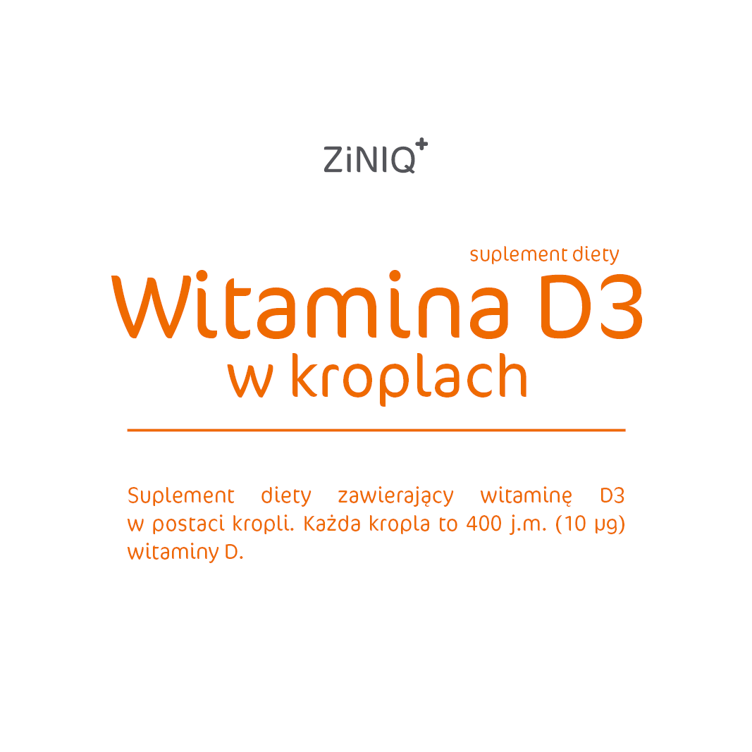 ZiNIQ Witamina D3 400 j.m. w kroplach, 10 ml